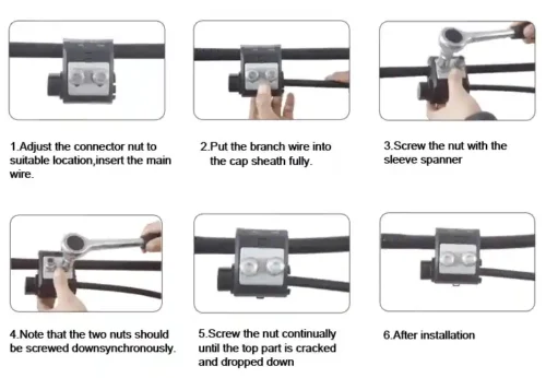 Two bolt insulation piercing connector installation demo